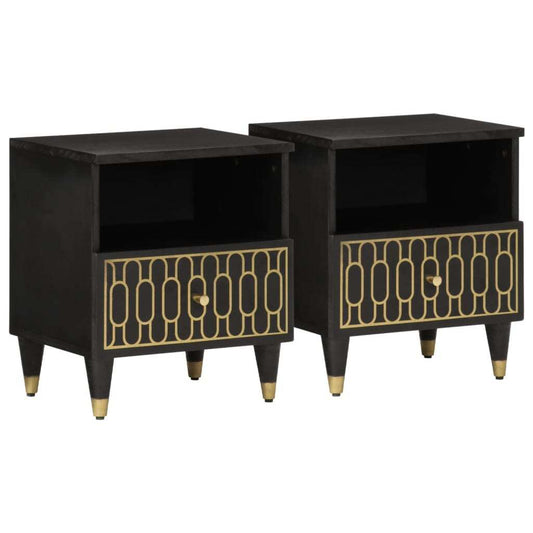 Mafett Bedside Cabinets 2 pcs 40x33x46 cm Solid Wood Mango