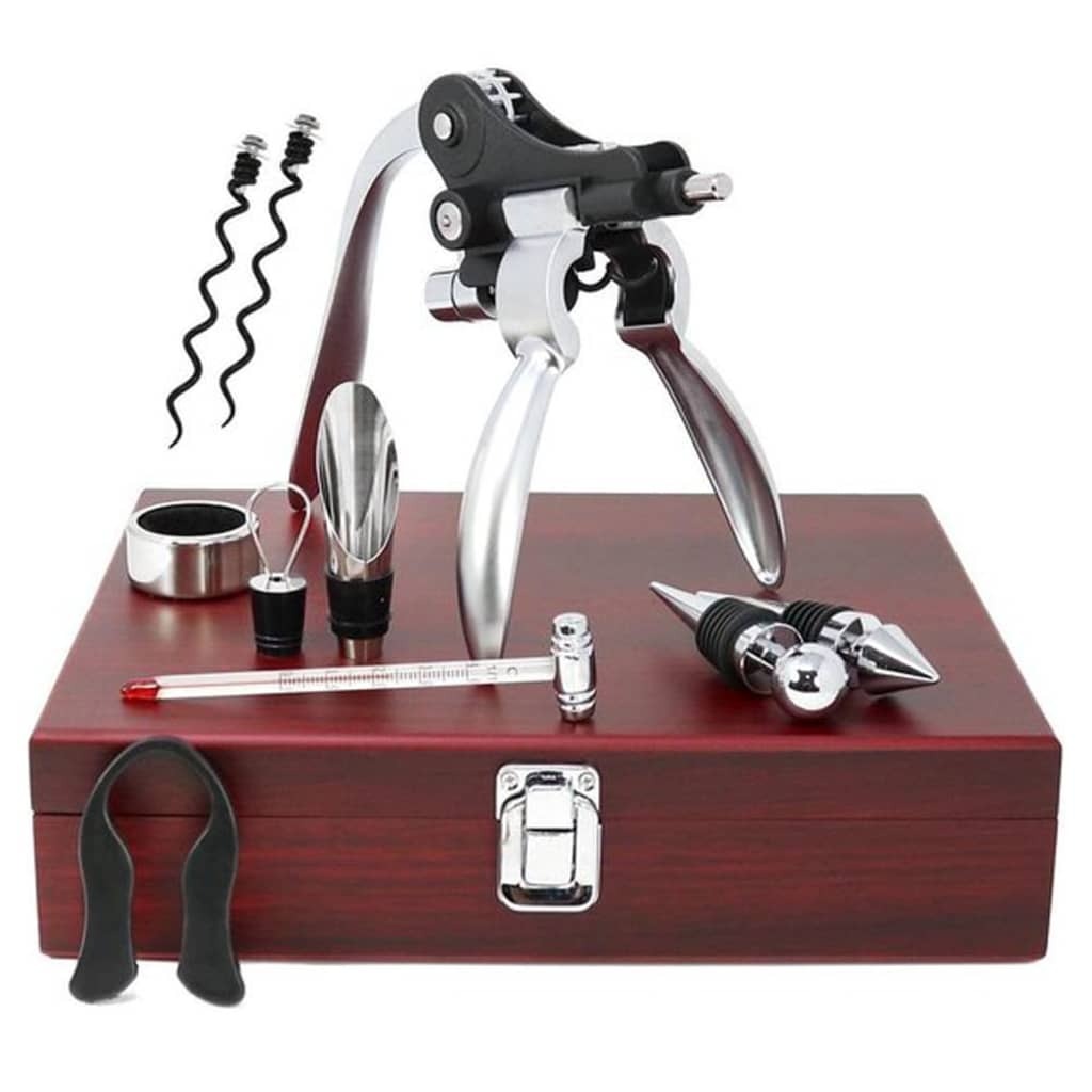 Mafett 10 Piece Handmade Wine Accessory Set with Case Gift Set Wine Lovers