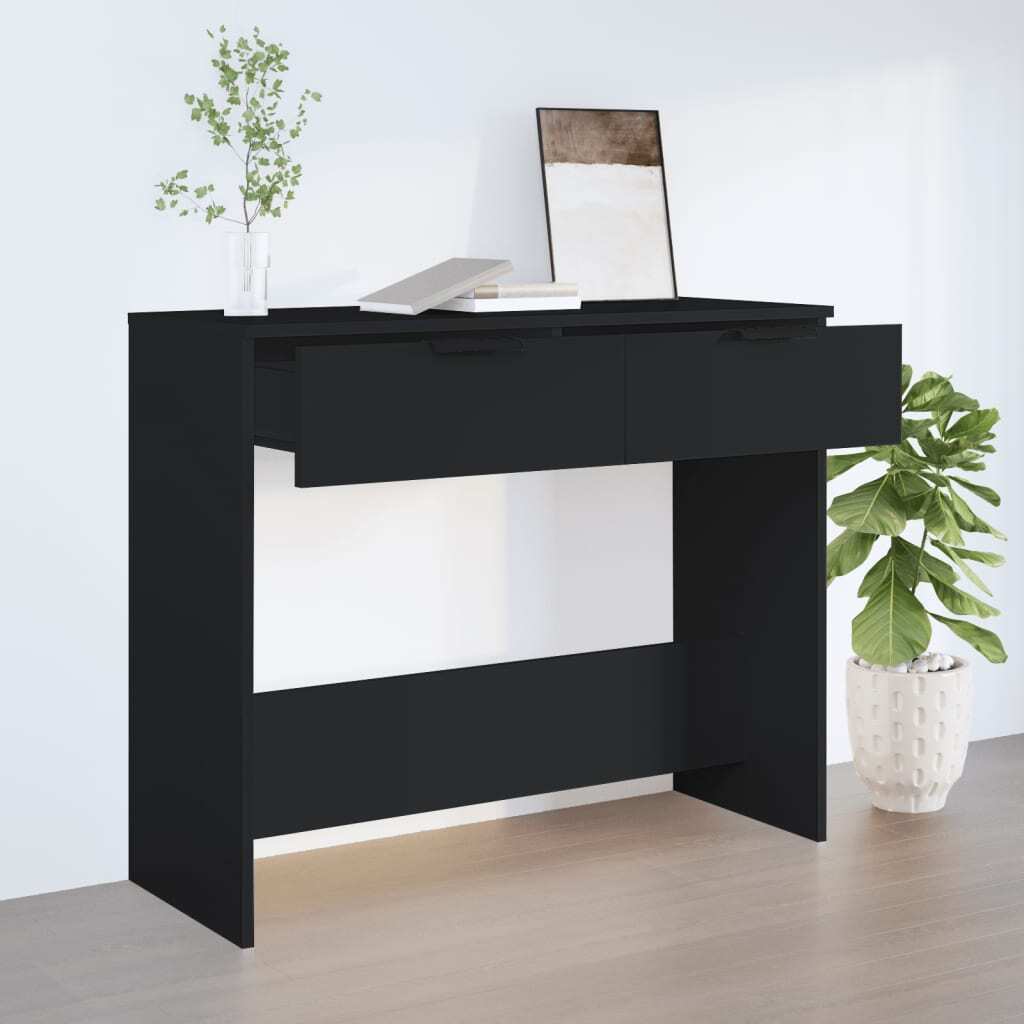 Mafett Console Table Black 90x36x75 cm Engineered Wood
