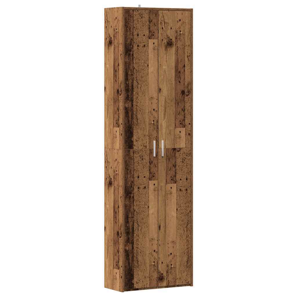 Mafett Hallway Wardrobe – Rustic Old Wood Finish, 55x25x189 cm, Premium Engineered Wood