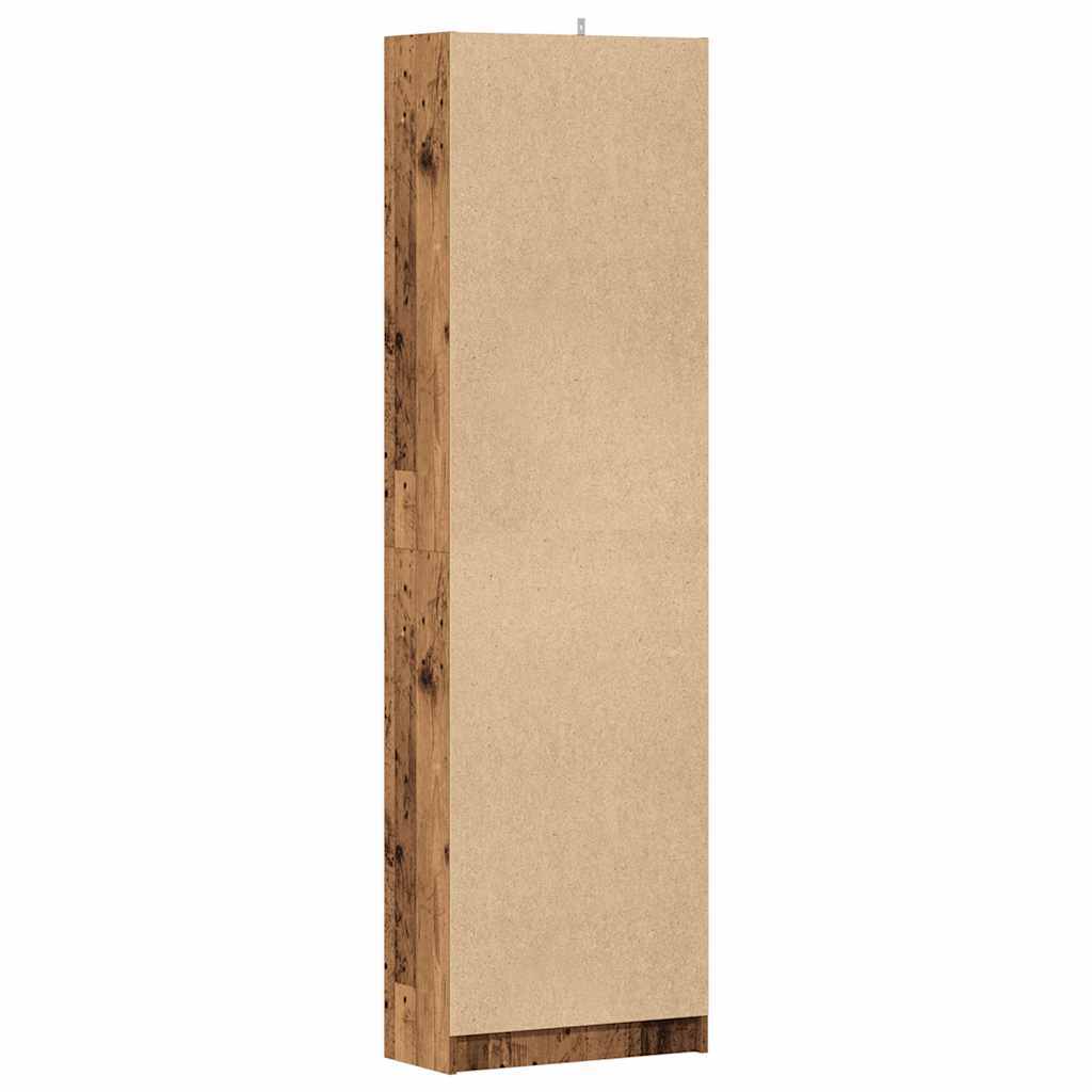 Mafett Hallway Wardrobe – Rustic Old Wood Finish, 55x25x189 cm, Premium Engineered Wood