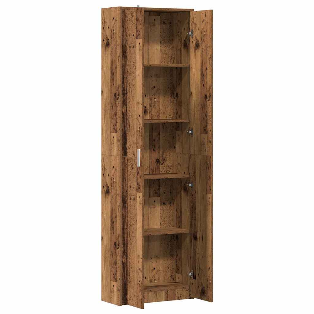 Mafett Hallway Wardrobe – Rustic Old Wood Finish, 55x25x189 cm, Premium Engineered Wood