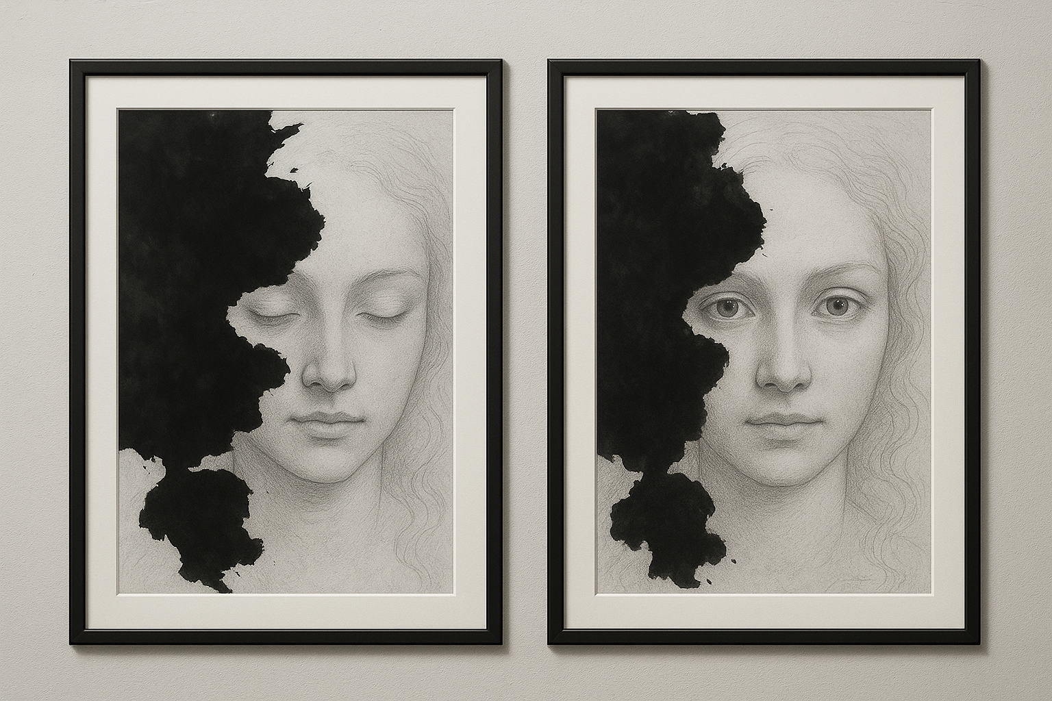 Monochrome Muse – Set of 2 Wall Art Prints