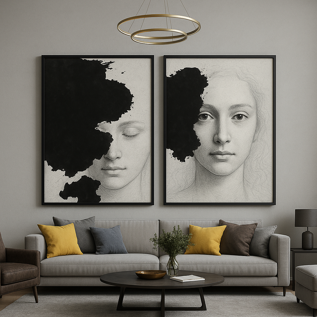Monochrome Muse – Set of 2 Wall Art Prints