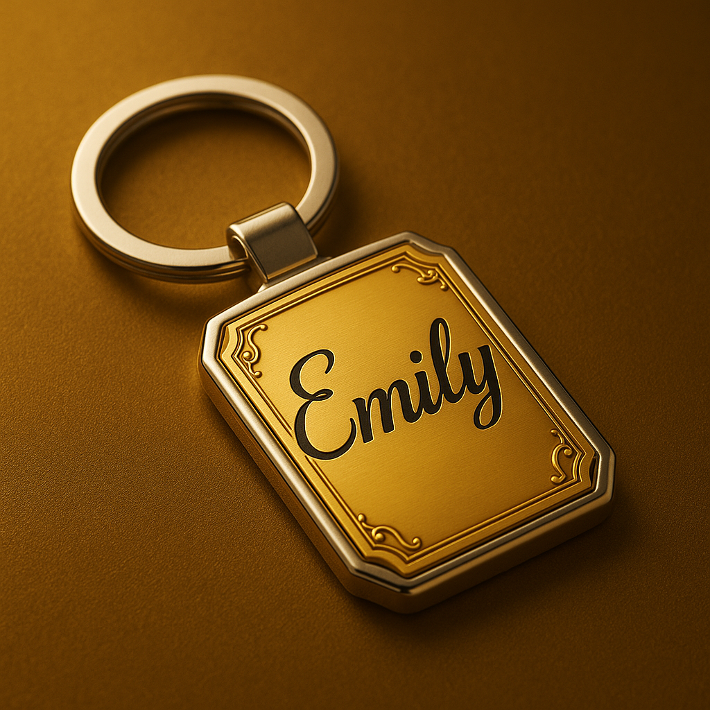 Personalised Gold-Plated Name Keyring – Customise With Your Name