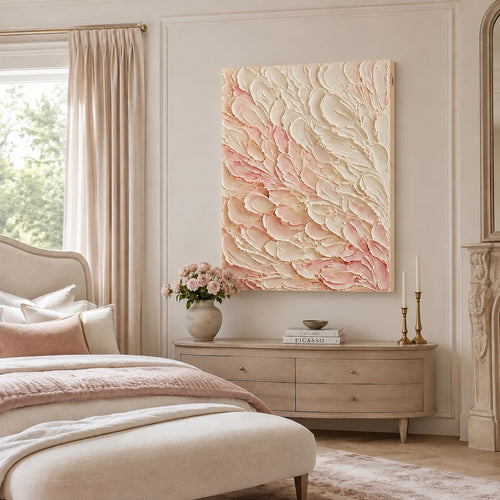 Blush Bloom Canvas Wall Art - Elegant Abstract Floral Print