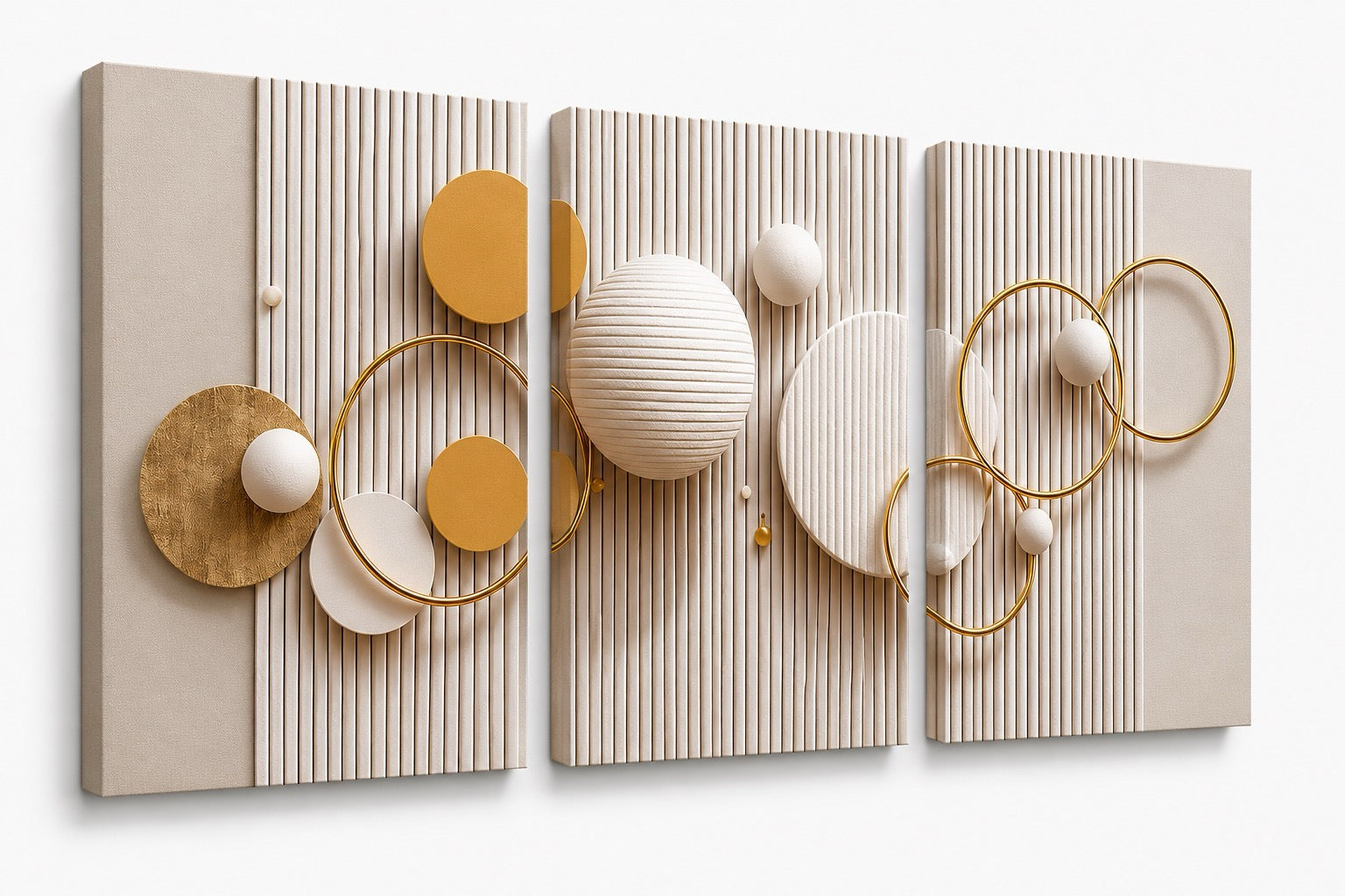 Luxury 2 Piece Abstract Pearl | Circle Canvas Wall Art