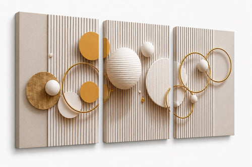 Luxury 2 Piece Abstract Pearl | Circle Canvas Wall Art