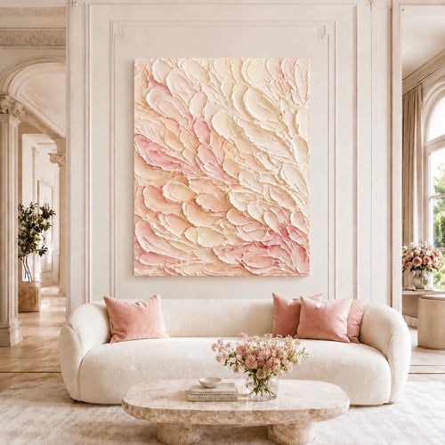 Blush Bloom Canvas Wall Art - Elegant Abstract Floral Print