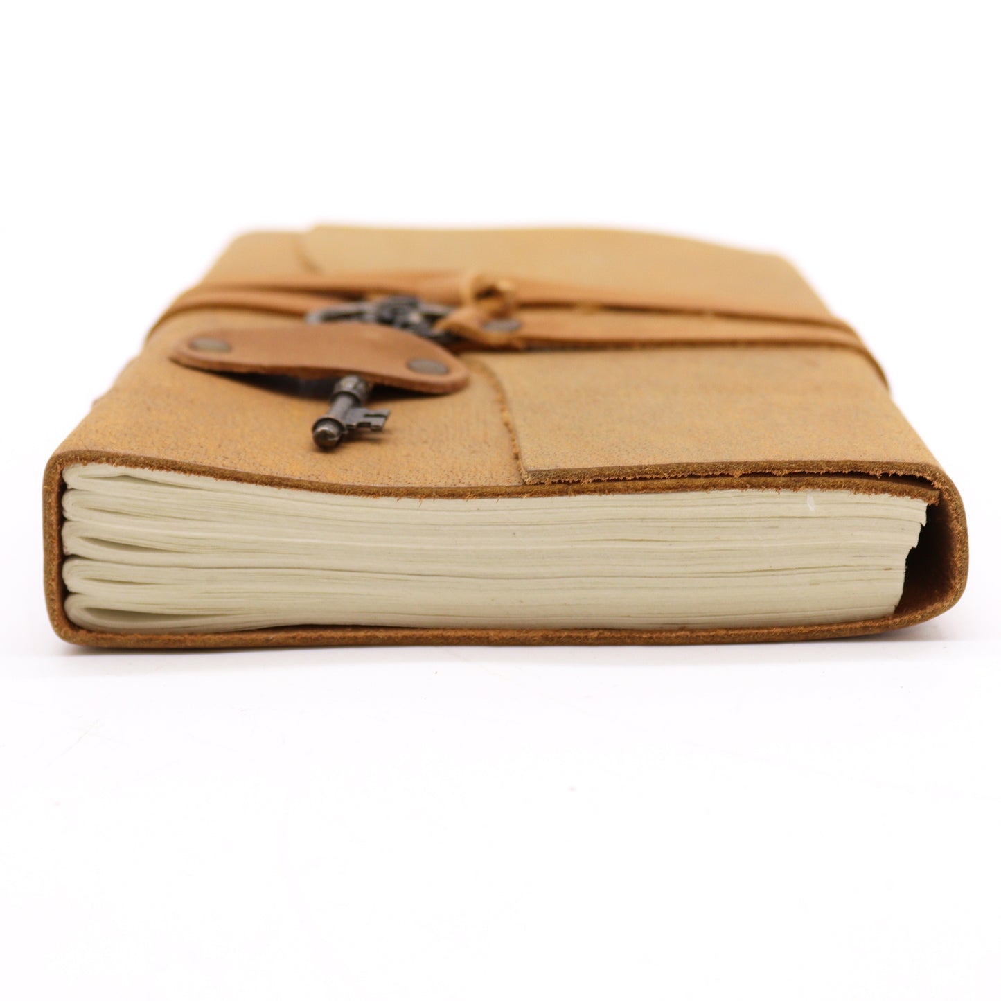 Mafett Oiled Tan Leather Journal with Key | 200 Pages, 13x18 cm | Single Piece Per Case