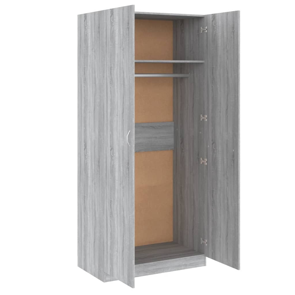 Elysian Grey Sonoma Wardrobe – Elegant Engineered Wood Design