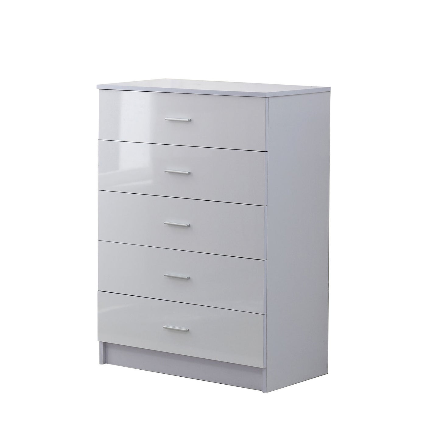 Richmond Tall White High-Gloss Wardrobe Set – 3-Piece with Chest & 7-Drawer Bedside Table