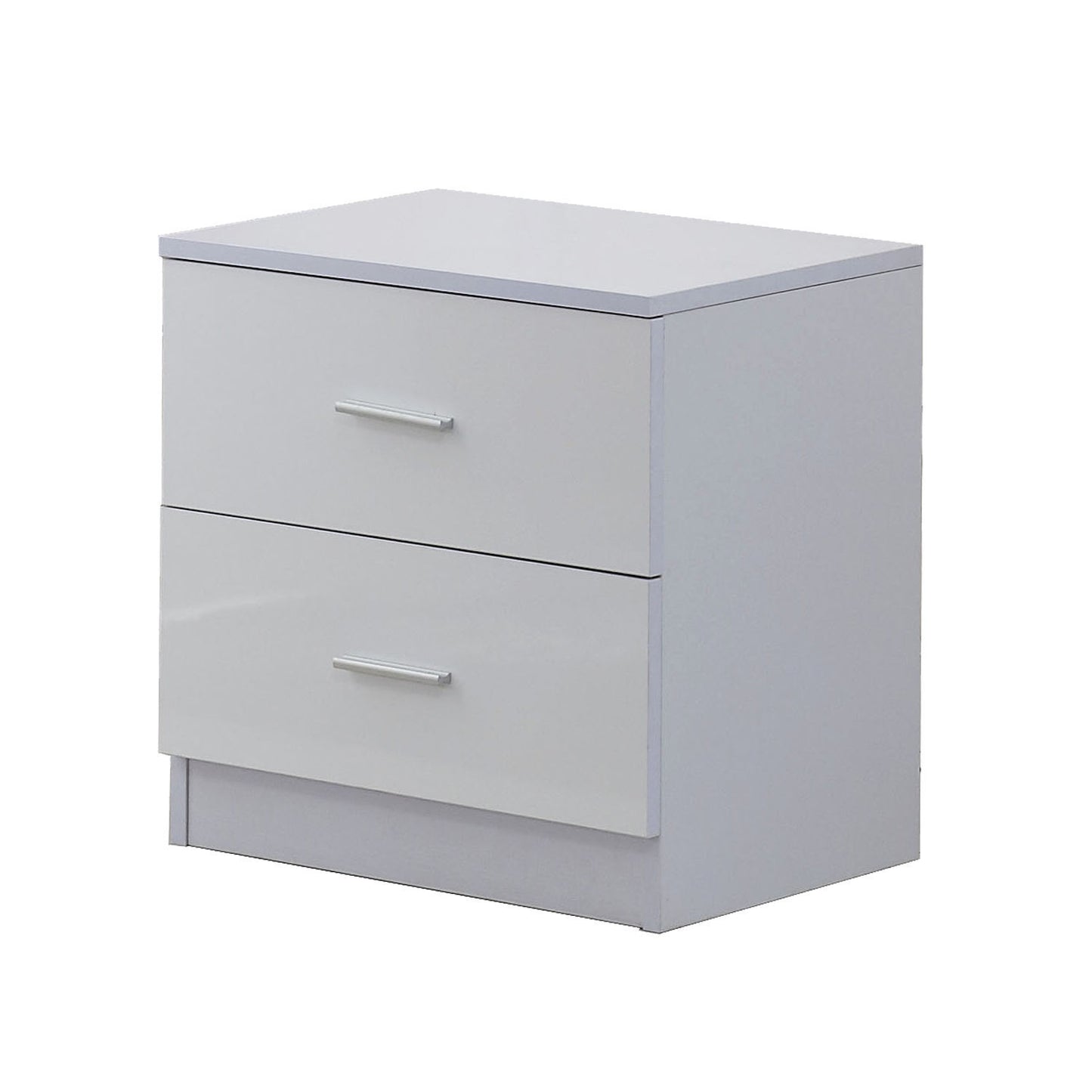 Richmond Tall White High-Gloss Wardrobe Set – 3-Piece with Chest & 7-Drawer Bedside Table