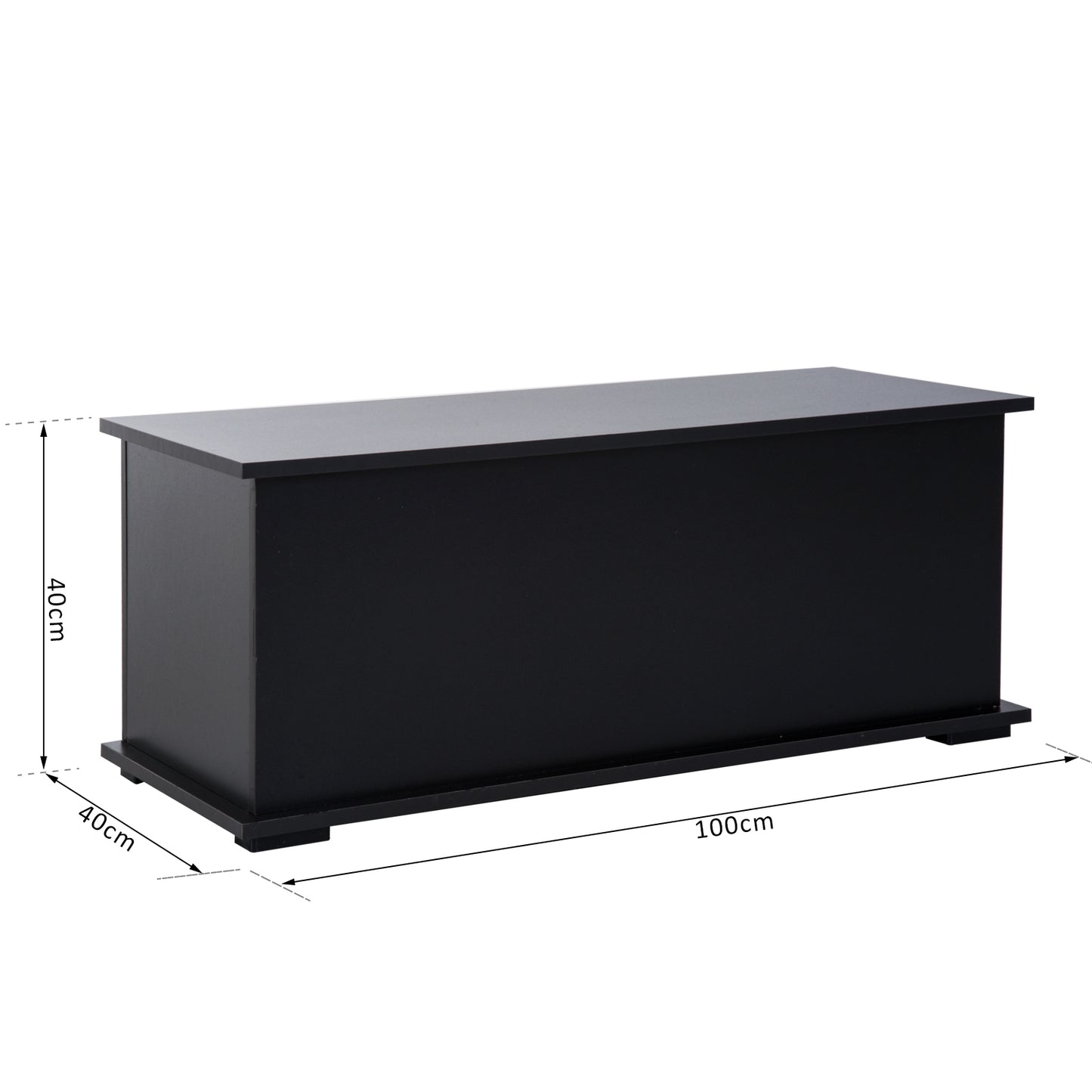 Mafett Ottoman Storage Box Chest Cabinet Keepsake With Lid Chipboard Black