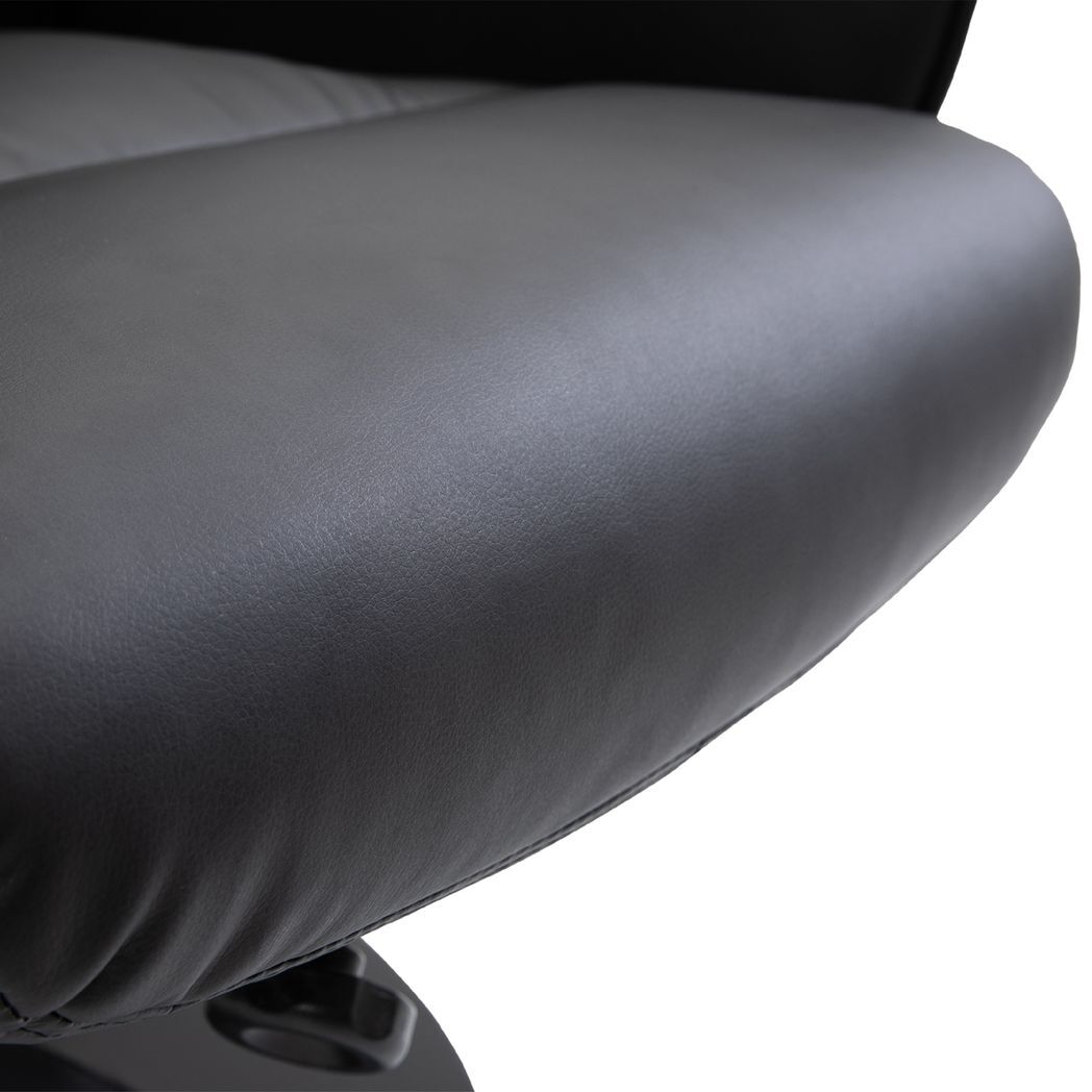 Mafett 2 Pcs Reclining Armchair Ottoman 360 Swivel Home Furniture PU Leather Black