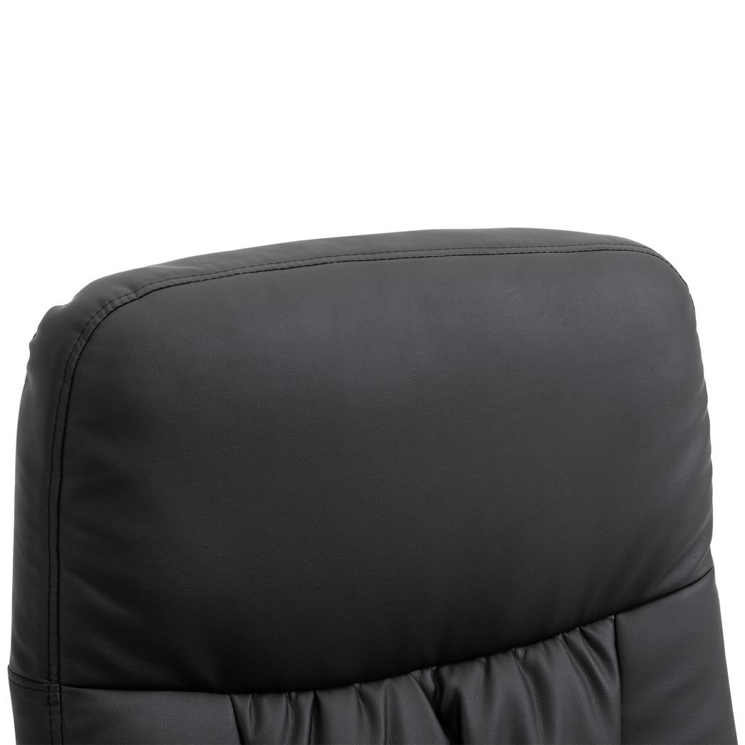 Mafett 2 Pcs Reclining Armchair Ottoman 360 Swivel Home Furniture PU Leather Black