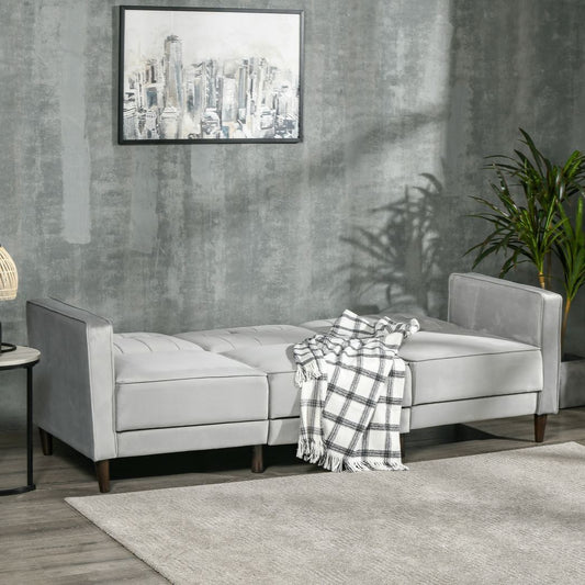 Naomi Upholstered Sofa Bed Reversible Sectional Sofa Set Velvet-Touch Sleeper
