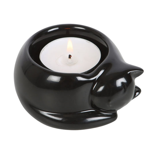 Exquisite Black Cat Ceramic Tealight Candle Holder - Perfect for Adding a Playful Yet Elegant Accent to Any Room, Creating a Warm and Inviting Ambiance that Delights the Senses and Sparks Conversation