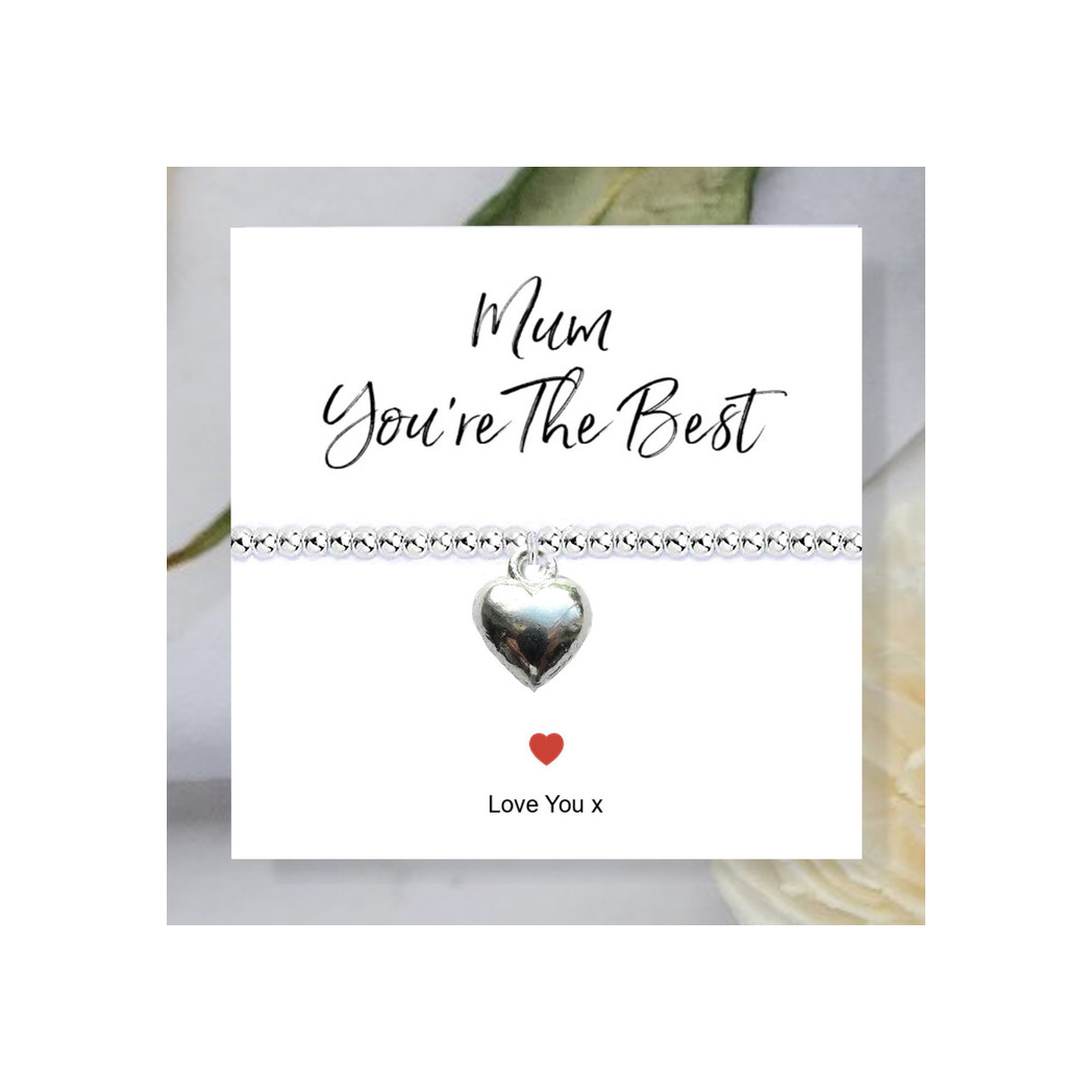 Mum You're The Best Stretch Beaded Bracelet & Card