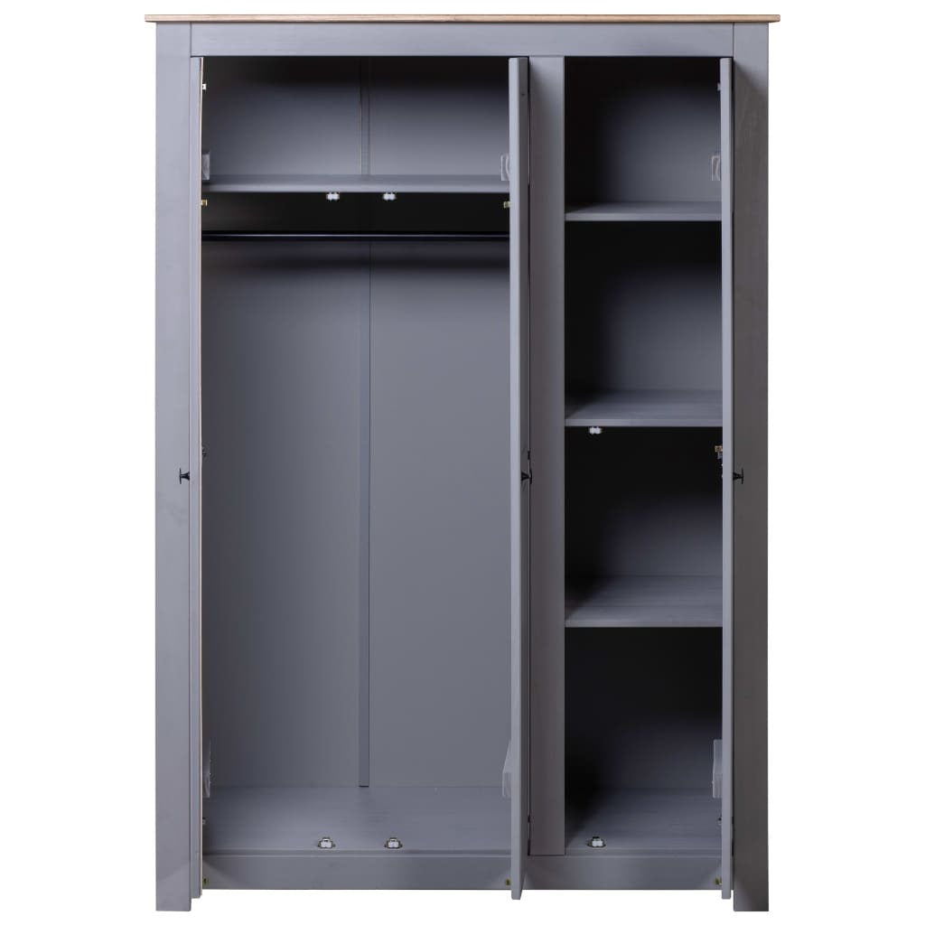 Aluxo Classy 3-Door Wardrobe – Grey Pine, Panama Range